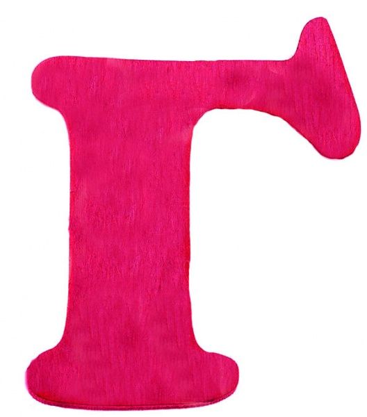 Буква Ґ з фетру червоний 2 мм, 10 см