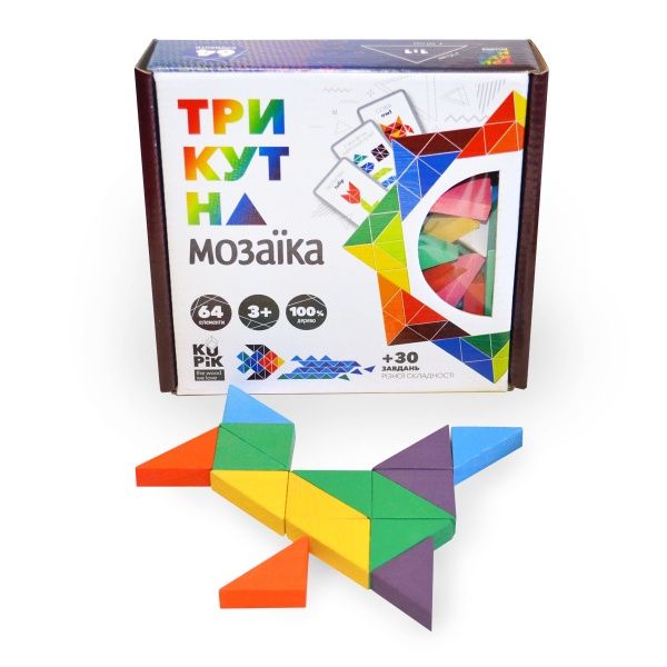 Игра деревянная Igroteco треугольная мозаика 64 эл 900194
