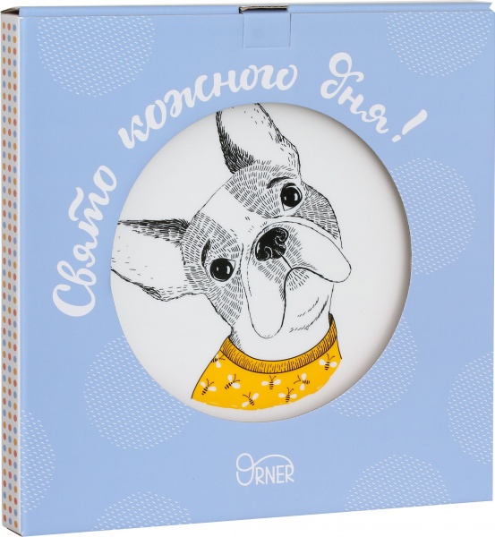 Тарілка обідня Французький бульдог 924-061 Orner