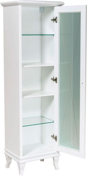 Пенал напольный Aqua Rodos Беатриче New белый патина хром