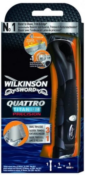 Станок со сменными картриджами WILKINSON SWORD Quattro Precision с триммером 1 шт.