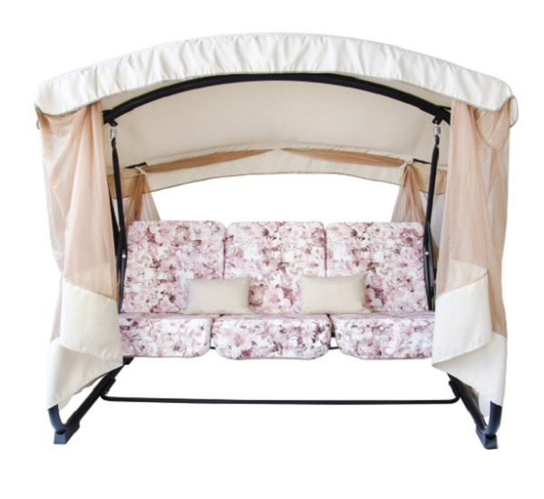 Гойдалка з навісом Vitan Фемели - 2 квіти Айвори 1720x2130x1560 мм