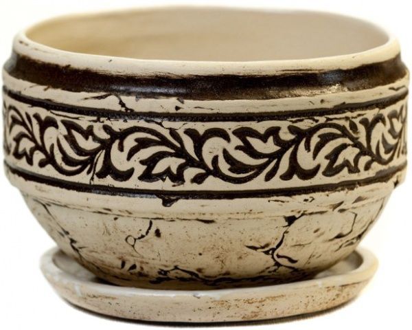 Горщик керамічний Мелодія №2 круглий 5л бежевий 