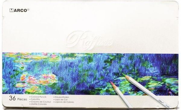 Олівці кольорові Raffine 36 кольорів в металевому пеналі 7100-36TN Marco