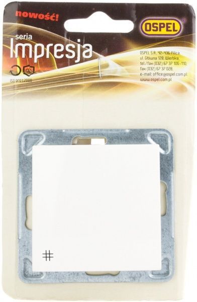 Выключатель перекрестный одноклавишный Ospel Impresja без подсветки 16 А 220В IP20 кремовый