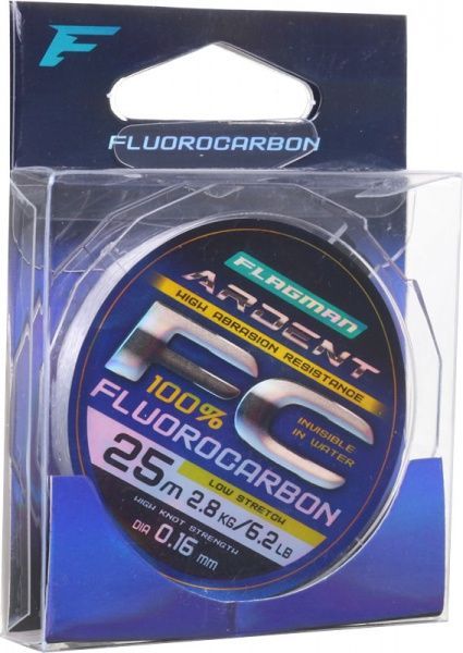 Леска Flagman Ardent Fluorocarbon 25м 0,16мм 2,8кг