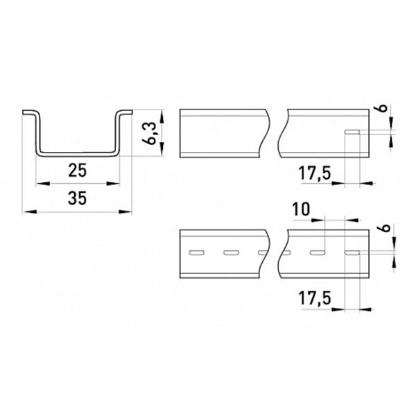DIN-рейка перфорированная E.next 100 см s023001