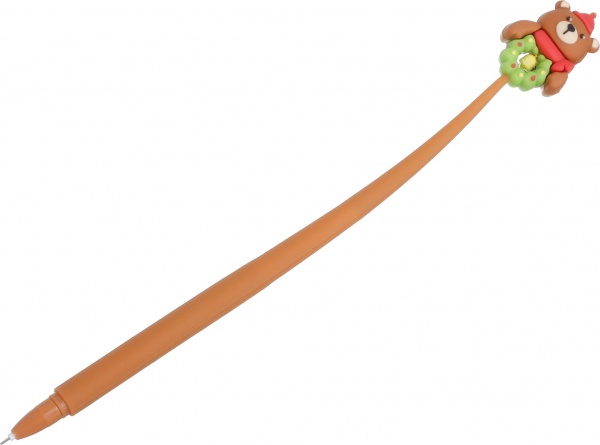 Ручка гелевая Друзья Санты коричневый 