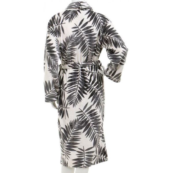 Халат женский La Nuit Листья XL серый с белым