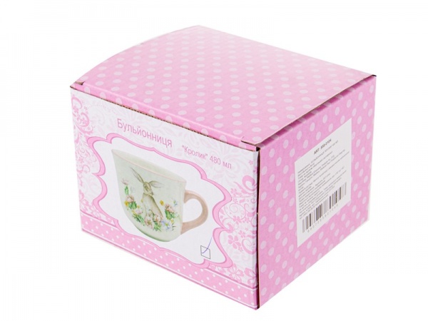Чашка для бульона Кролик 480 мл розовый Lefard