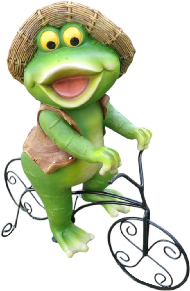 Фигурка декоративная Лягушка на велике 33х13х36 см