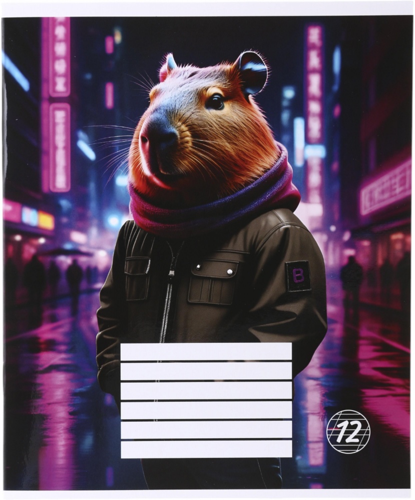 Тетрадь школьная Capybara_25 12 листов коса линия Nota Bene