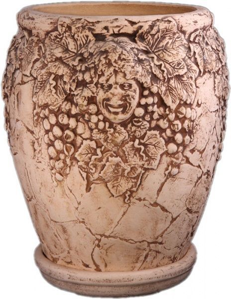 Горшок шамотный Виноград 40*47 см круглый 30л бежевый 