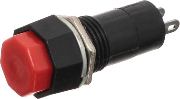 Выключатель кнопочный OFF-(ON)2pin красный