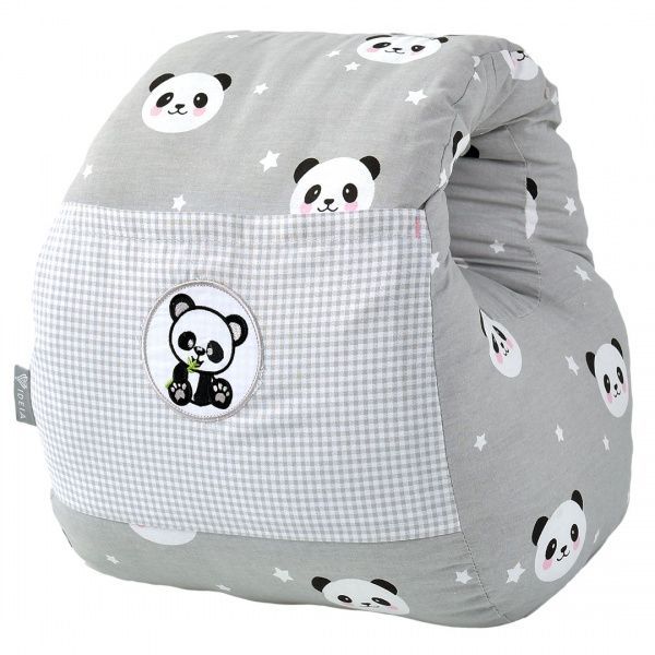 Подушка для годування Mini Панда 30х28х30 см сіра IDEIA