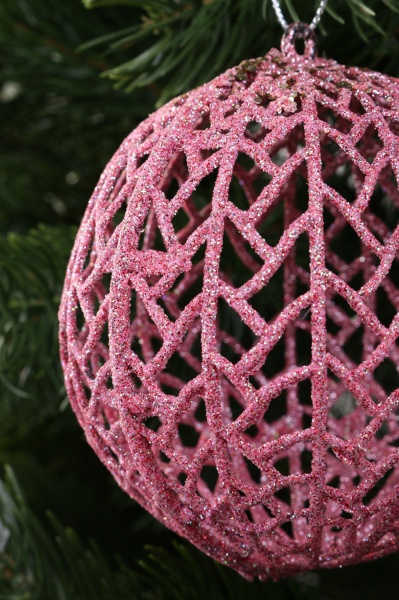 Куля новорічна HFK722P d 100 мм рожевий