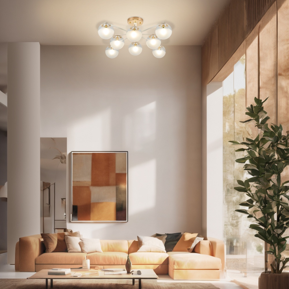 Люстра Miorro Massimo металл/стекло 8x7 Вт G9 белый/золото 51-311-051