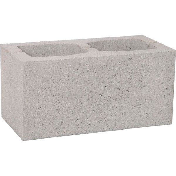 Блок декоративный бетонный гладкий 190x390x190 мм серый ЗЖБК им. С. Ковальской