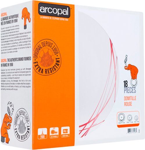 Сервиз столовый Domitille Rouge 18 предметов P3363 Arcopal