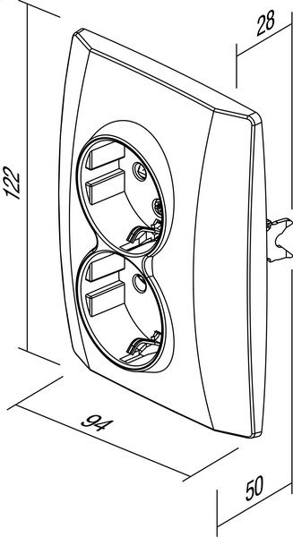 Розетка подвійна із заземленням TEM Logiq антрацит VQ16AT-U