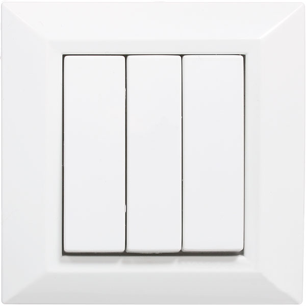 Вимикач триклавішний UP! (Underprice) Vesta без підсвітки 10 А 220В білий