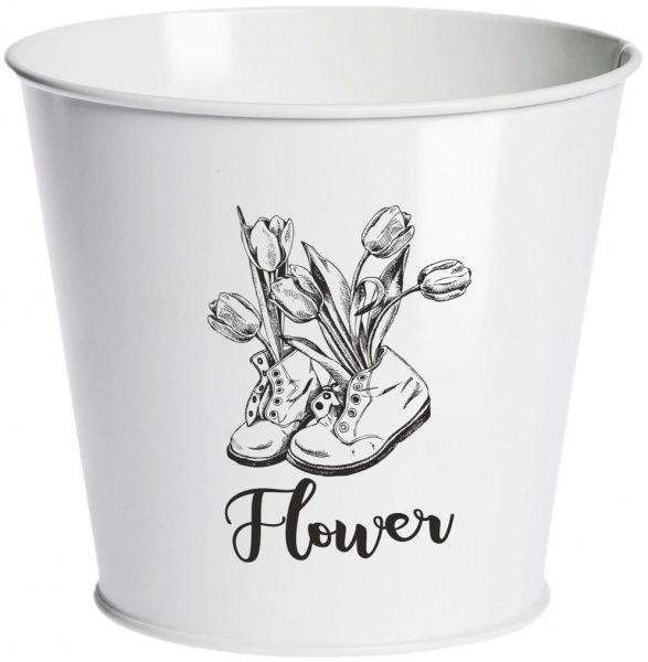 Кашпо декоративне 0,5 л Flower білий глянець METID