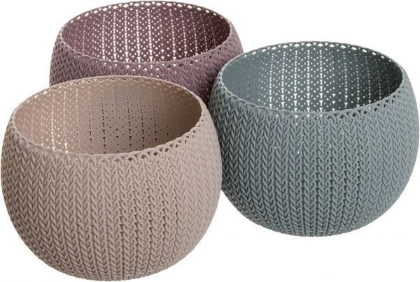 Набор горшков пластиковых Keter Cozies Herb Pot 3 шт. 17202587505 круглый бежевый 