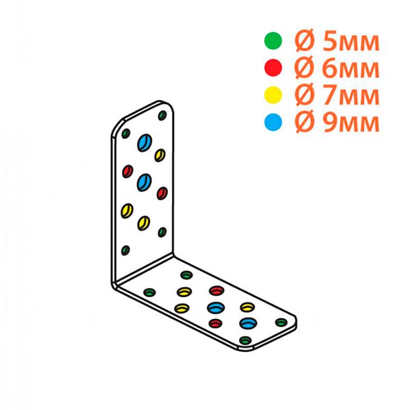 Уголок перфорированный Kolchuga равносторонний 93x93x40 мм 3 мм