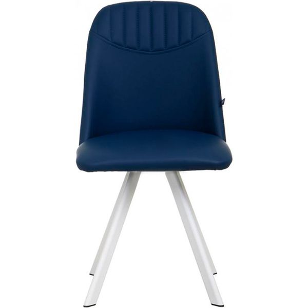 Стілець обідній Nowy Styl MILANA 4LWHITE (BOX-2) (CH) ECO-22 білий/синій