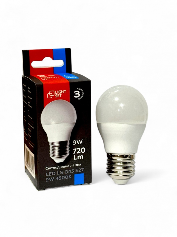 Лампа світлодіодна LIGHT SET LS 9 Вт G45 E27 220 В 4500 К