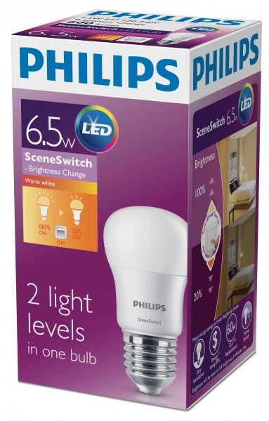 Лампа світлодіодна Philips Scene Switch 6,5 Вт P45 матова E27 220 В 3000 К 