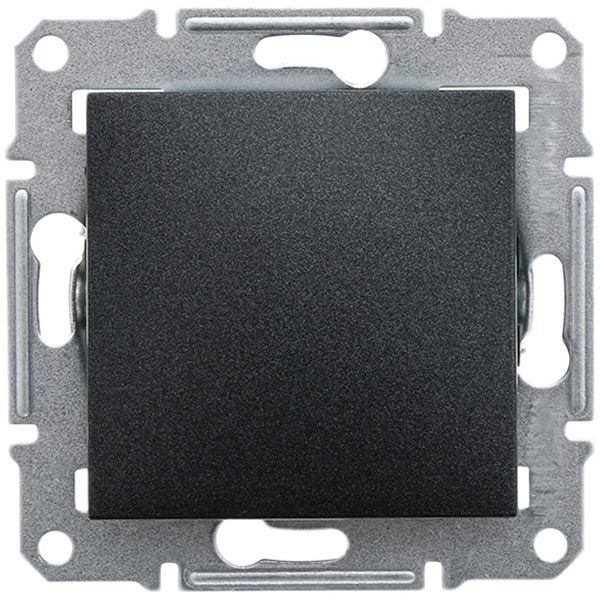 Переключатель проходной одноклавишный Schneider Electric Asfora 10 А 220В IP20 антрацит EPH0400171