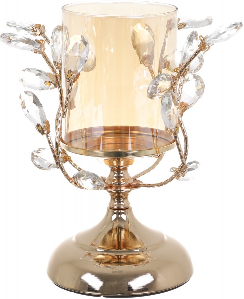 Свічник для широкої свічки Кришталевий паросток 24 см