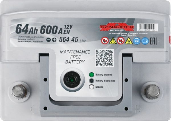 Аккумулятор автомобильный SZNAJDER Silver Premium 6СТ- 64Aз 64А 12 B «+» справа