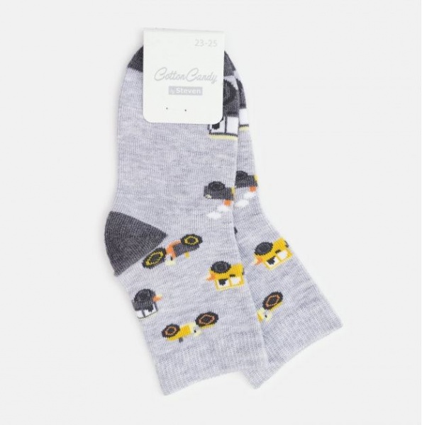 Шкарпетки дитячі для хлопчиків Steven 138244 р. 23-25 світло-сірий меланж 