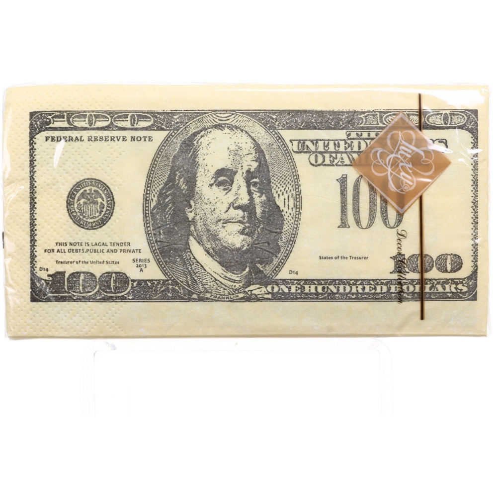 Салфетки столовые Luxy MINI Доллар трехслойные 33х33 см 10 шт.