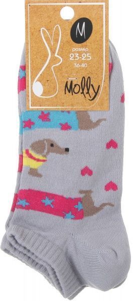 Шкарпетки жіночі Молли Такса р. 23-25 сірий меланж 