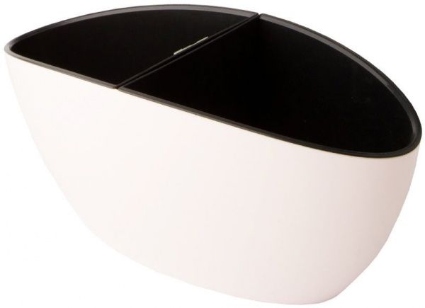 Вазон пластиковий Алеана Каное зі вставкою овальний рожево-білий 