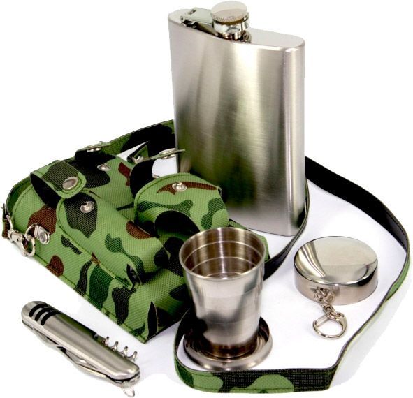 Фляга в чохлі з чаркою і складаним ножем PT-9-A