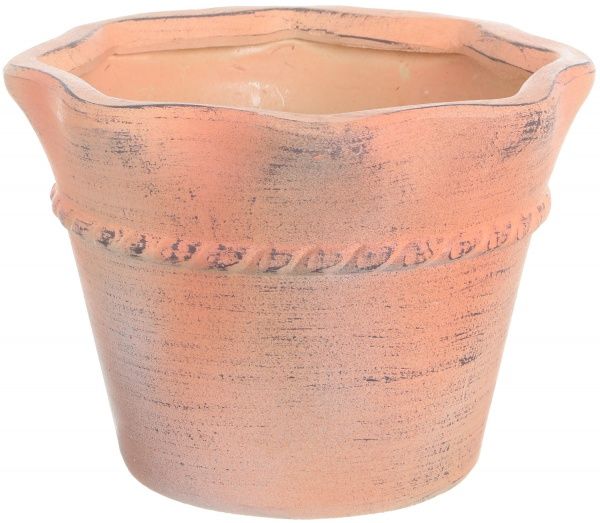 Горщик Viet Thanh Ceramic з блюдцем торбинка 22х14 см VT.9811-2 фігурний коричневий 