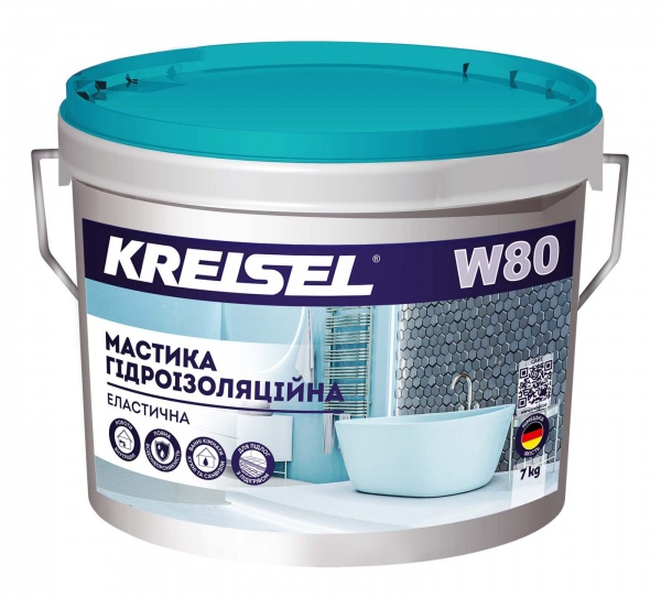 Мастика KREISEL гідроізоляційна еластична W80 Kreisel Nanofix 7 кг 