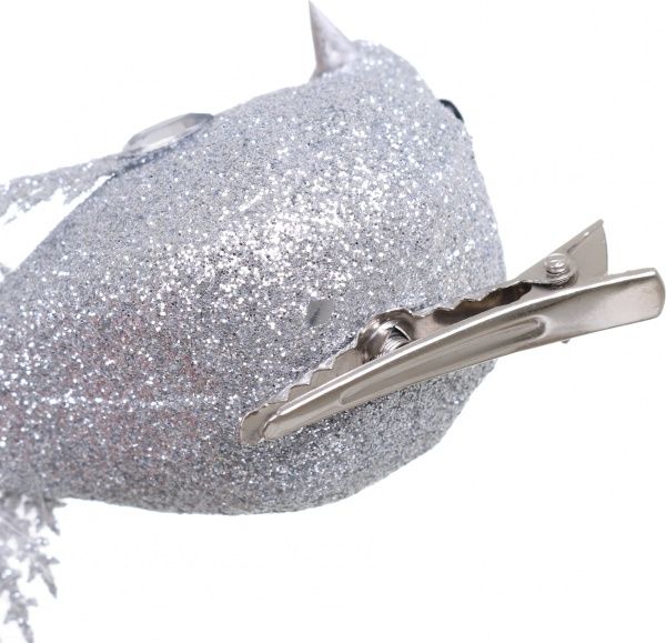 Декорація новорічна Пташка 14 см срібна із золотим EPI-EYJY13015-16 