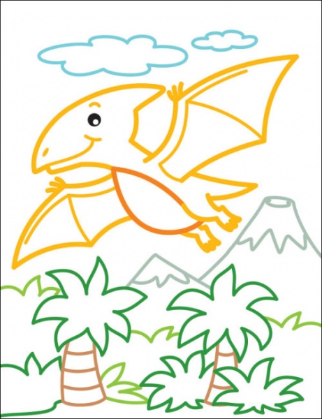 Книга Наталія Коваль «Кольорові зафарбовки. Динозаврик» 9-789-667-506-445