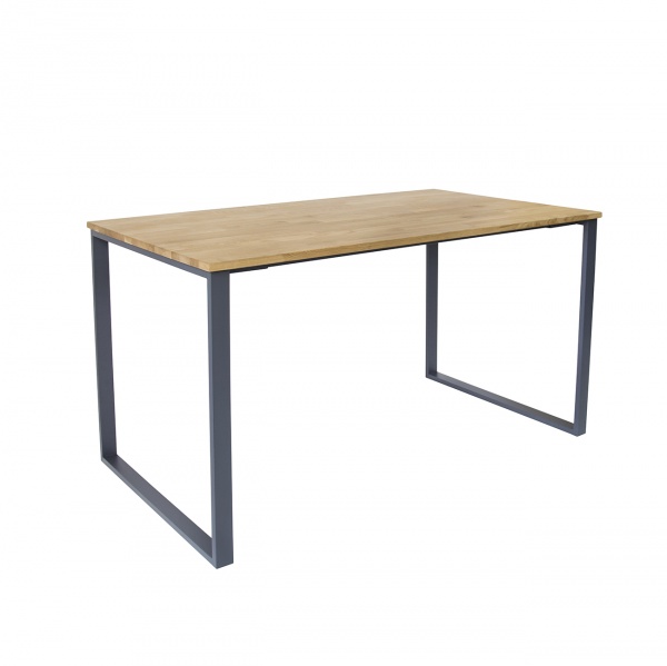 Стол обеденный TreeLand Шерман 1400х20х800 черный/натуральное дерево 