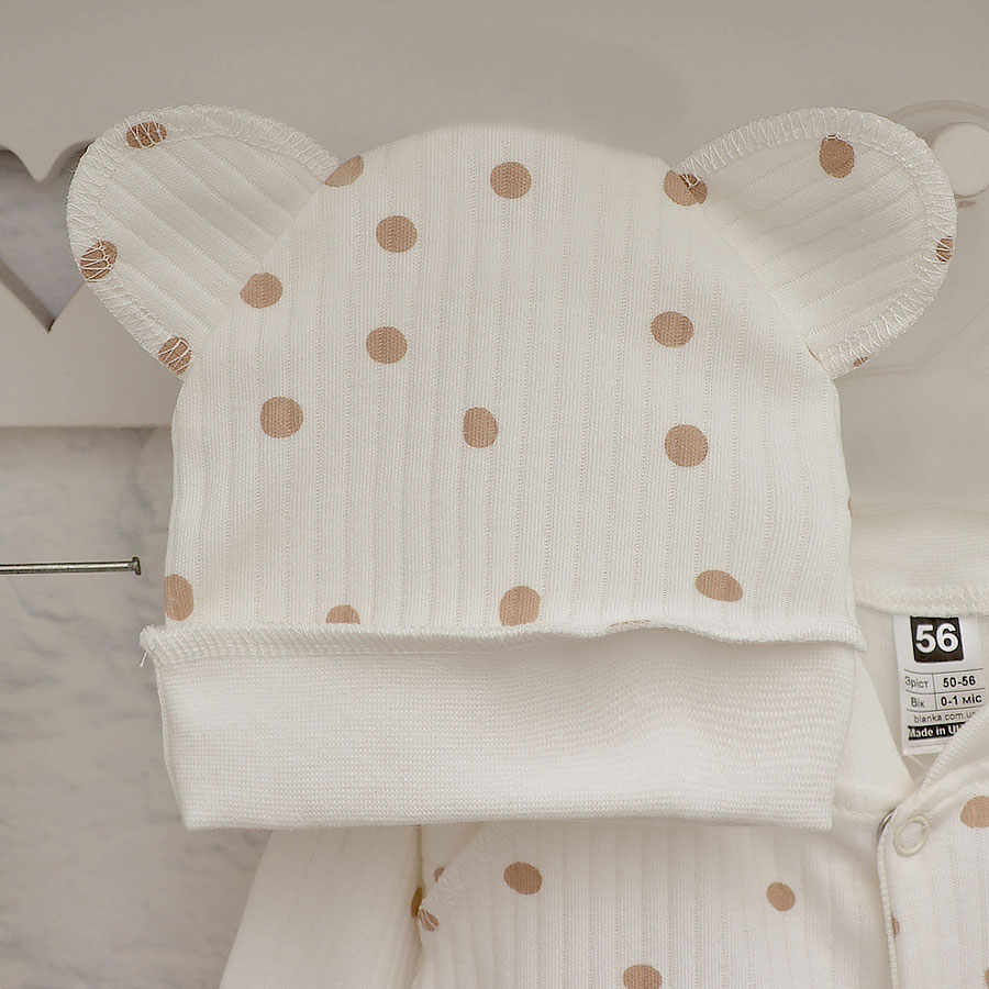 Комплект для новорожденных Blanka Горошек бежевый р.56-62 110815
