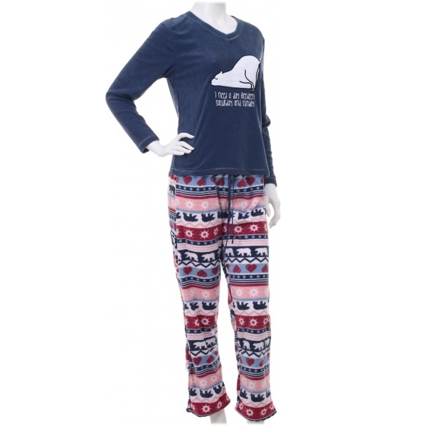 Костюм домашний женский La Nuit Home Christmas Bear р. XL синий с принтом 