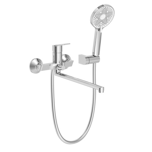 Смеситель для ванны Imprese WITOW L-излив 350 мм, з душовым гарнитуром, хром