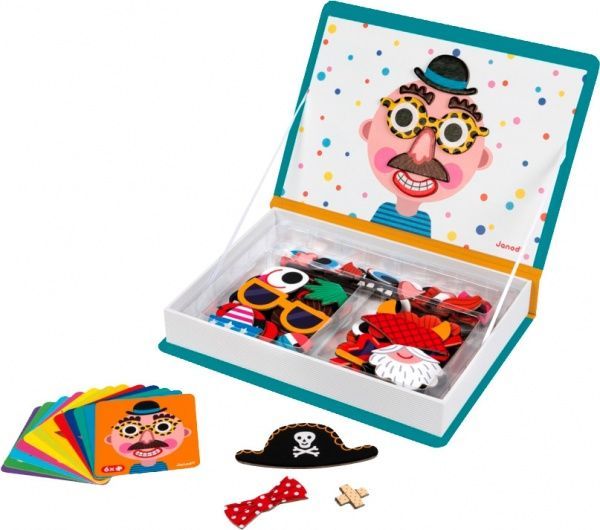 Игра настольная Janod Magneti'book Смешные лица (мальчик) J02716