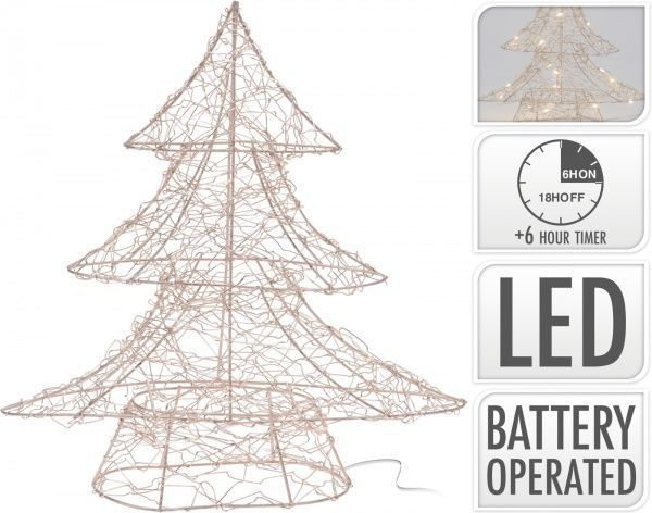 Декоративна фігура вбудований світлодіод (LED) Ялинка золота 30 см