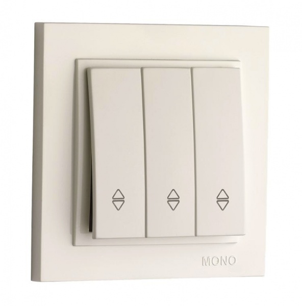 Выключатель проходной трехклавишный Mono Despina без подсветки слоновая кость 102-170002-108